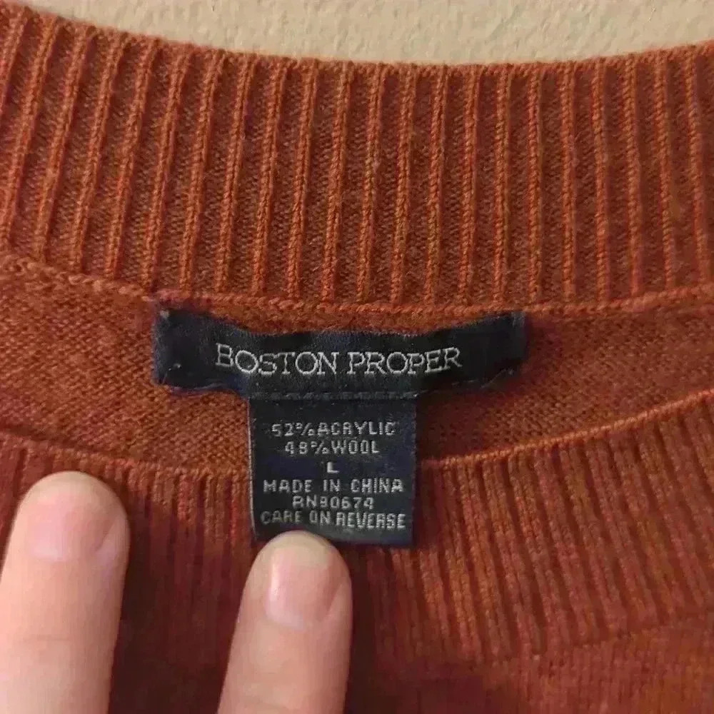 Boston Proper, large size, red sweater - Picture 3 of 4